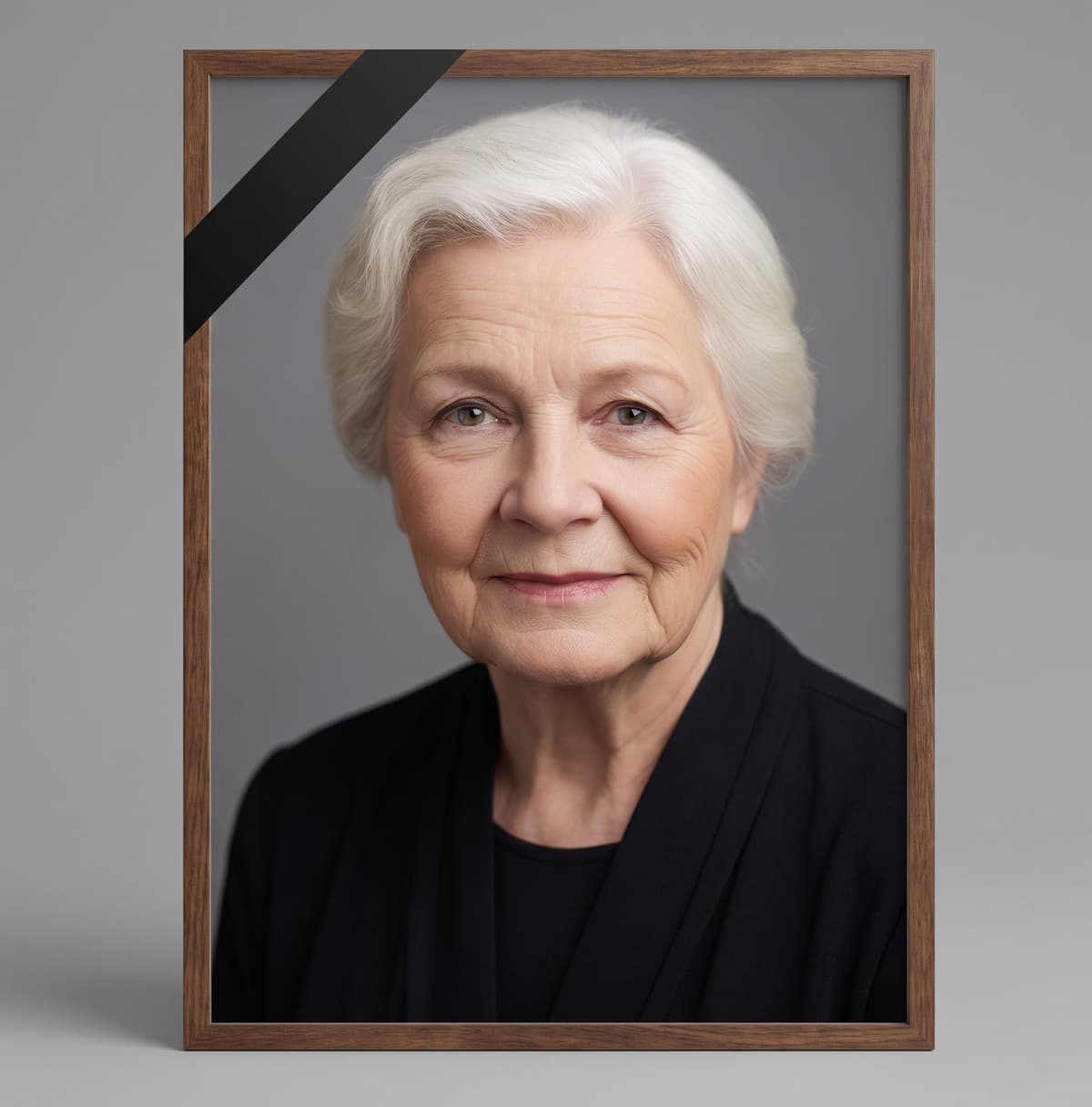 Główne zdjęcie na pogrzeb przygotowane jako elegancki portret pamięci